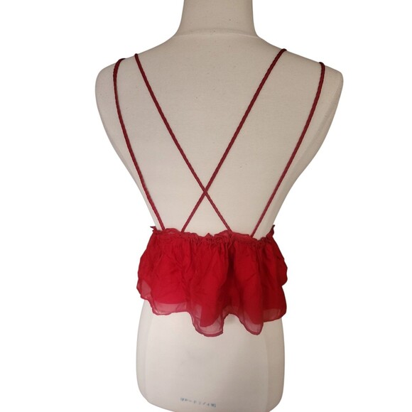 Cami NYC Silk Babydoll Deep V Camisole Womens XS Red Fairy Ethereal Lightweight - Picture 4 of 9